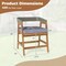 Costway Patio Chairs Set of 4 Outdoor Acacia Wood Dining Chairs with Cushions for Garden